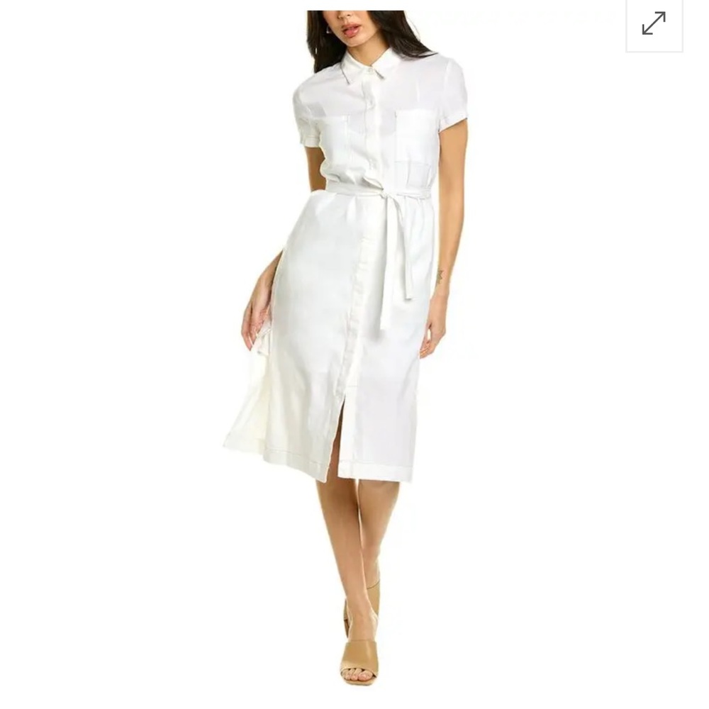 NWT Theory // Pocket Linen-Blend Shirtdress